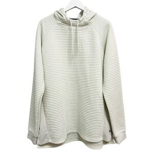 Apana Ottoman Hoodie Top Men's XL White‎ Textured Ribbed Knit Pullover Ribbed